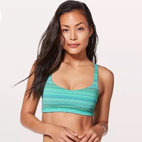 lululemon athletica Other - Lululemon Free To Be Bra Dragonfly Space Dye Size 10 Turquoise Blue Strappy